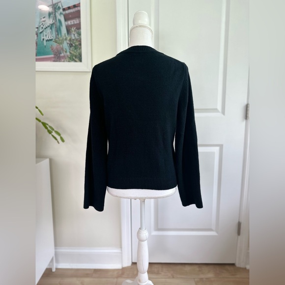 Gap Petite Medium black cardigan sweater buttons - Picture 3 of 7